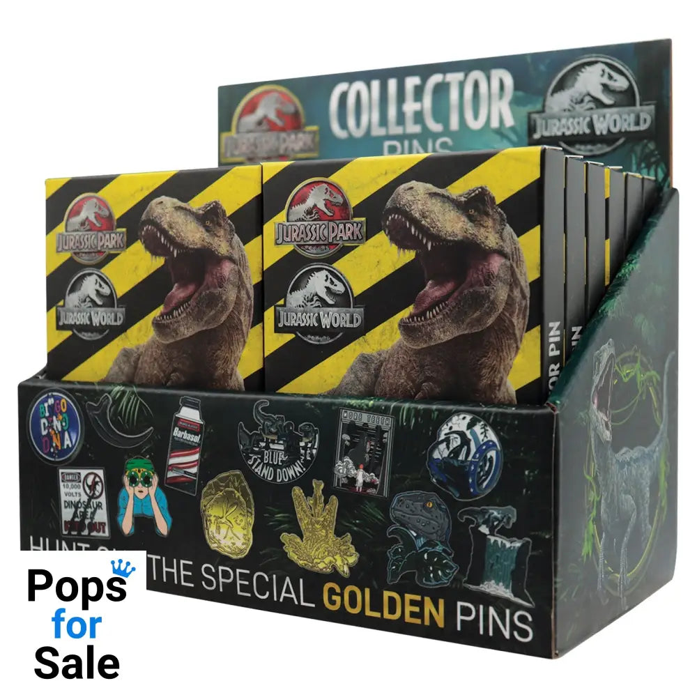 Jurassic Park & Jurassic World Mystery Pin Badge CDU Containing 12 Blind Boxes