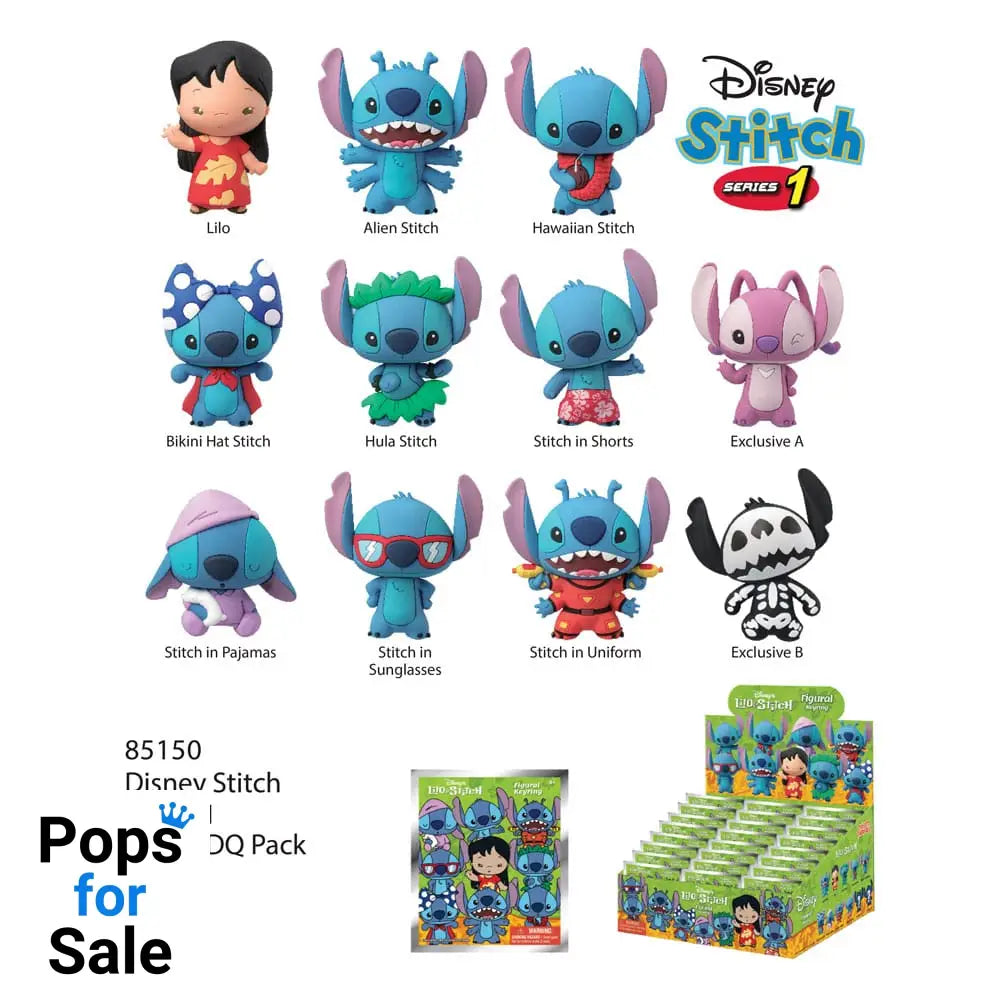 Lilo & Stitch 3D PVC Bag Clips Series 1 Display (24) Keyrings