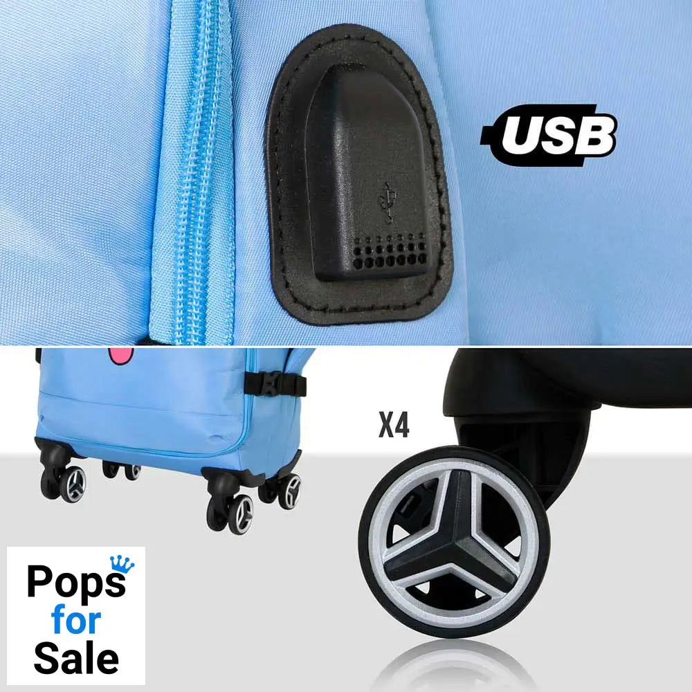 Lilo & Stitch 4-Wheel Cabin Suitcase Stitch Face Blue 55 cm Bags