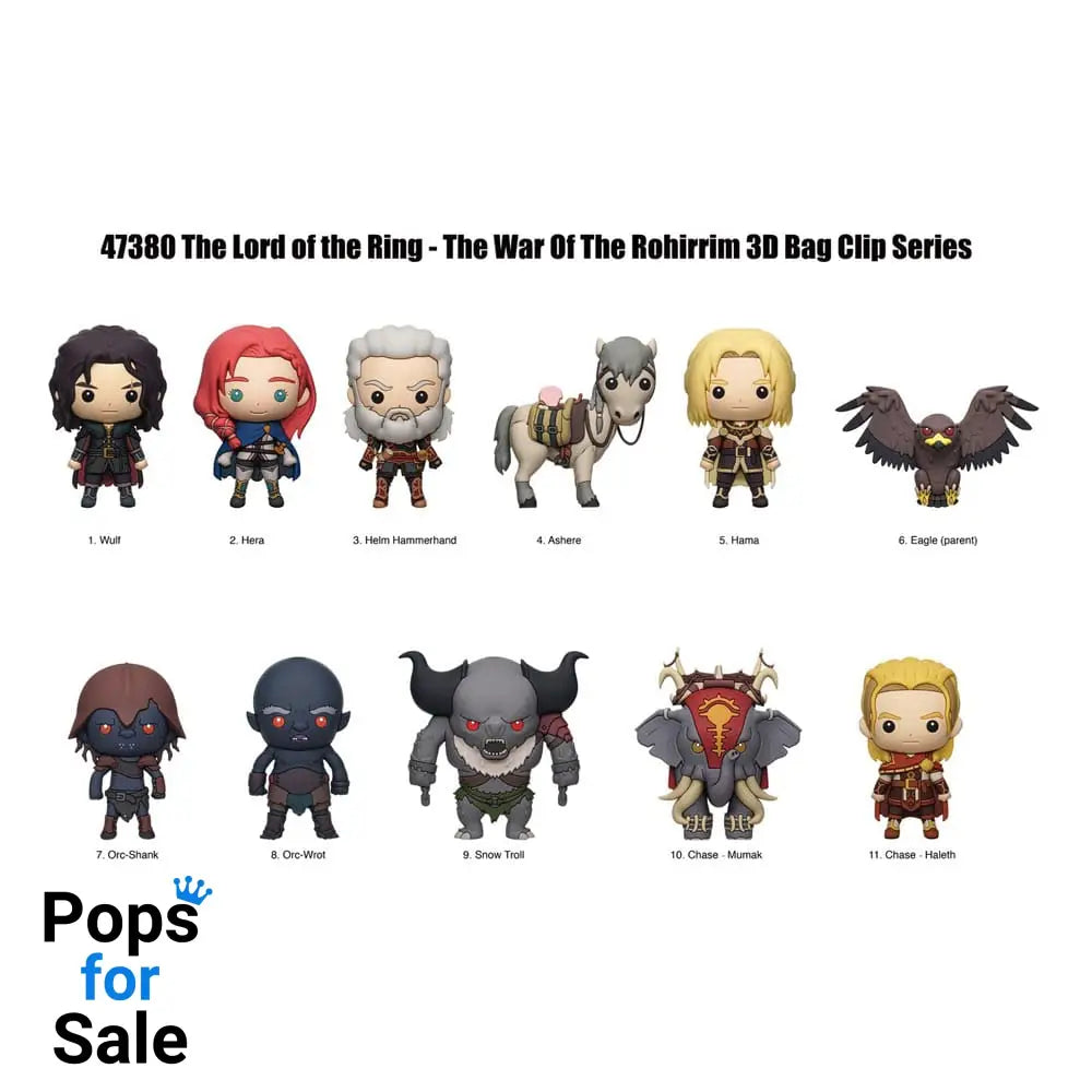 Lord of the Rings: War of Rohirrim 3D PVC Bag Clips Display (24) Keyrings