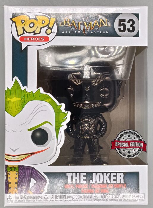 #53 The Joker (Black) - Chrome - Pop Heroes Funko POP