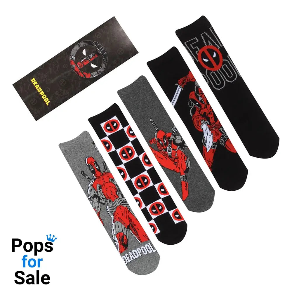 Marvel Socks 5-Pack Deadpool S-M Footwear