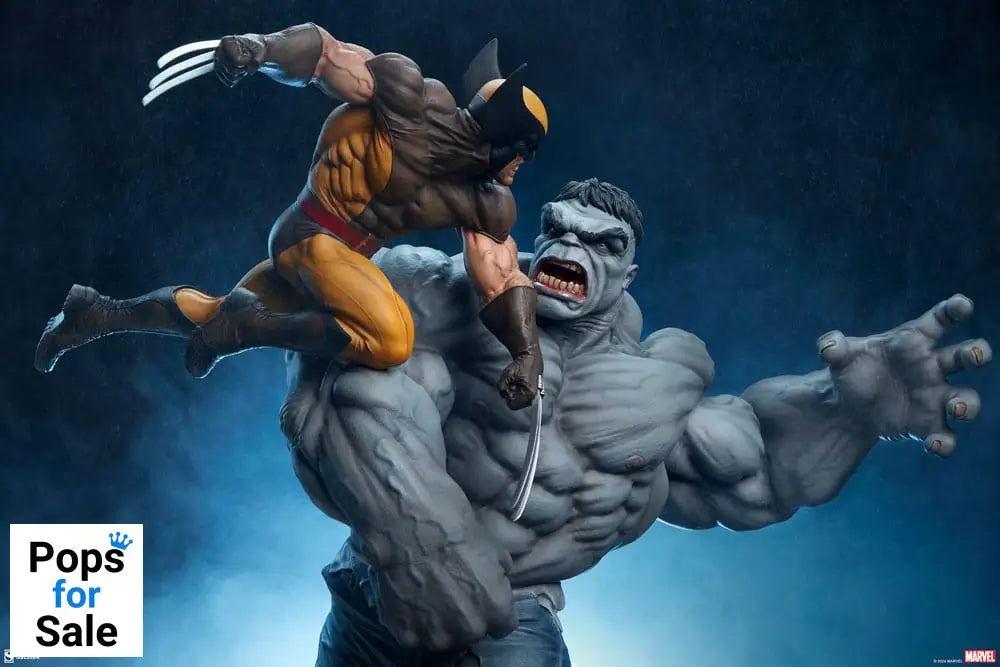 Marvel Statue Grey Hulk vs Wolverine 58 cm