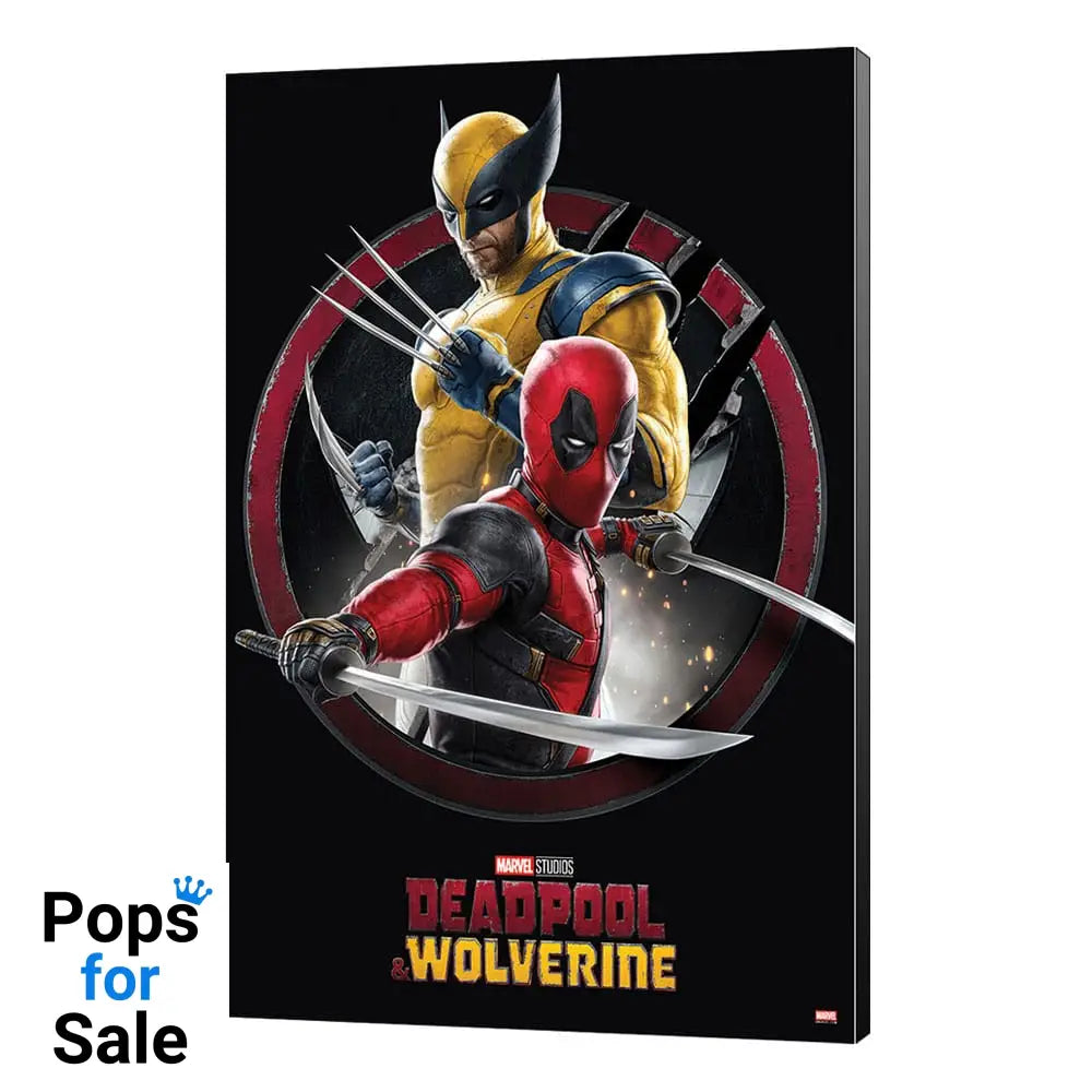Marvel Wooden Wall Art Deadpool & Wolverine 01 Action 35 x 50 cm Posters & Wallscrolls