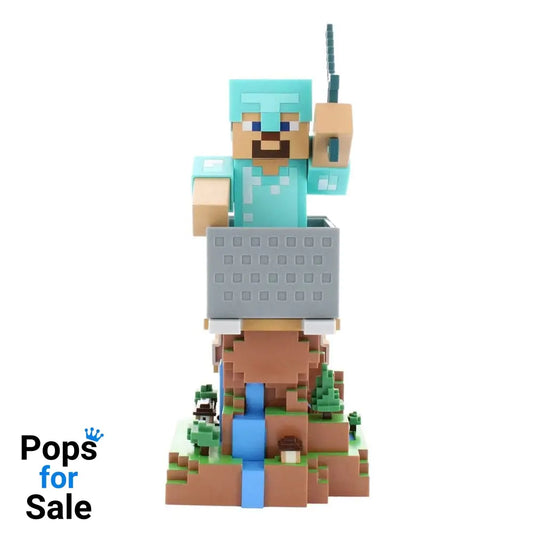 Minecraft Steve in Diamond Armour Cable Guys Controller Holder and Phone Stand 22cm
