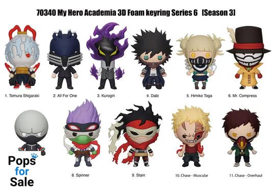 My Hero Academia 3D Foam Bag Clips Series 6 Display (24)