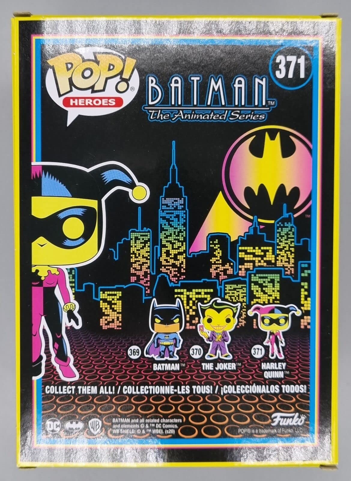 371 Harley Quinn (Blacklight) DC Batman Animated Series Funko POP - Box Damaged