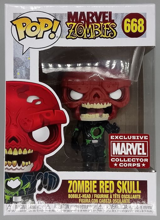 #668 Zombie Red Skull - Marvel Collector Corps Zombies Funko POP