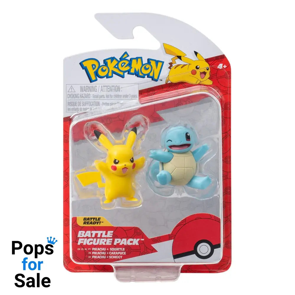 Pokémon Battle Figure First Partner Set Figure 2-Pack Squirtle #2, Pikachu #9