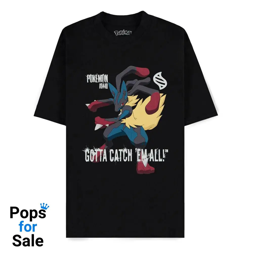 Pokémon Mega Evolutions T-Shirt Mega Lucario Gotta Catch Em All Size L