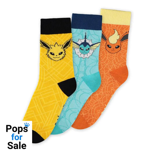 PokΓ©mon Socks 3-Pack Eevee Evolution 35-38