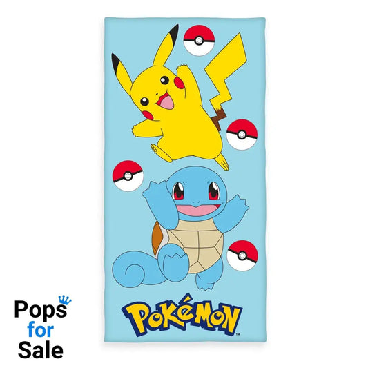 Pokemon Velour Pikachu & Squirtle 75 x 150 cm