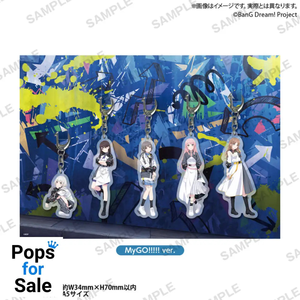 Poppin`Party×MyGO!!!!! ’Divide/Unite’ Acrylic Keychain Set with Background - MyGO!!!!! ver. Merchandise