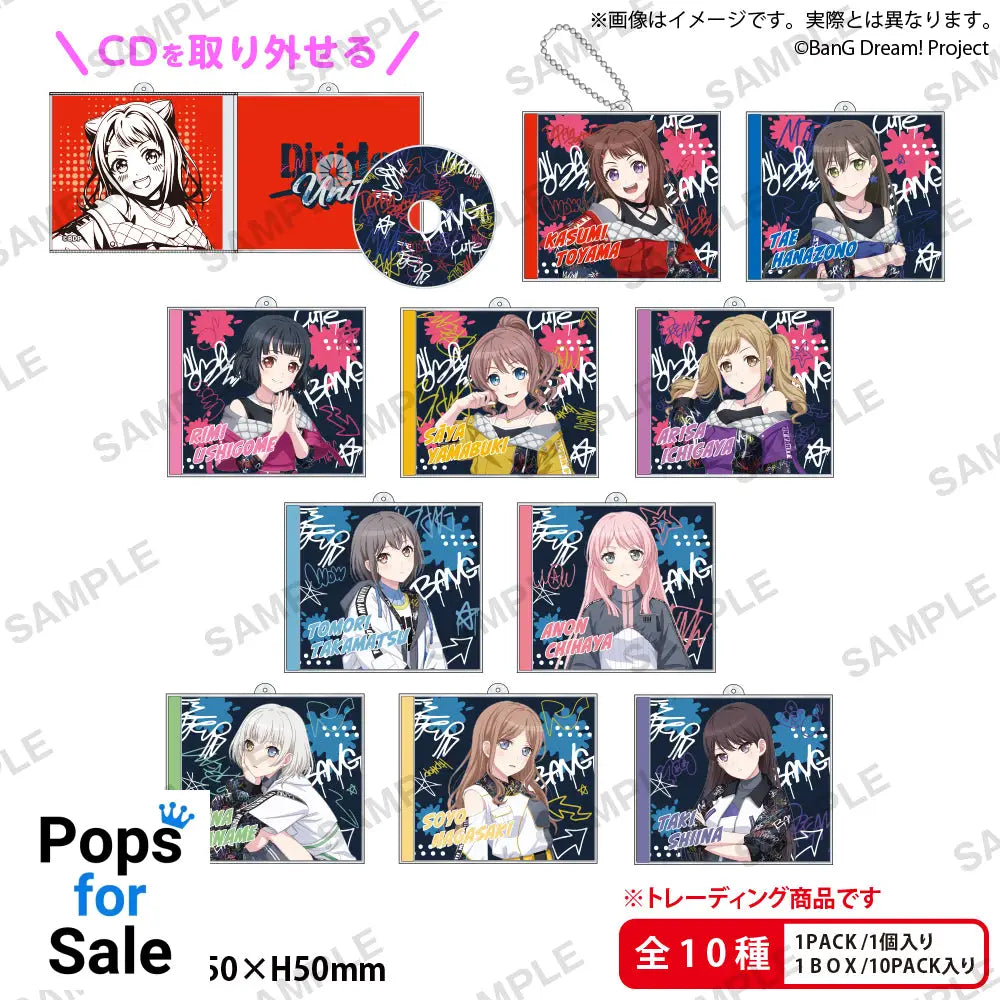 Poppin`Party×MyGO!!!!! ’Divide/Unite’ Trading CD Acrylic Straps Merchandise