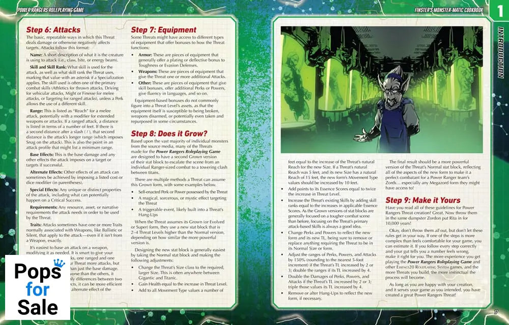 Power Rangers RPG book Finster’s Monster-Matic Cookbook Sourcebook *English Version* Board games and accessories