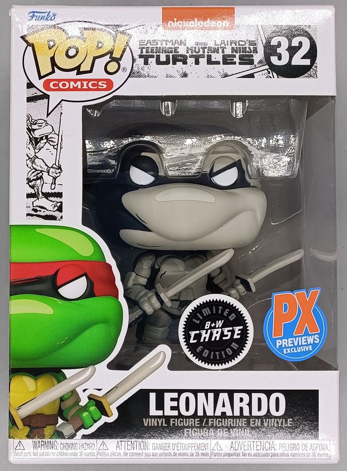 #32 Leonardo B&W Chase TMNT Teenage Mutant Ninja Turtles Funko POP