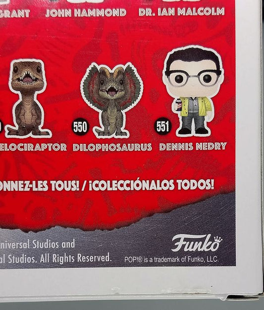 #550 Dilophosaurus (Frill Closed) Chase - Jurassic P Box Damaged Funko POP