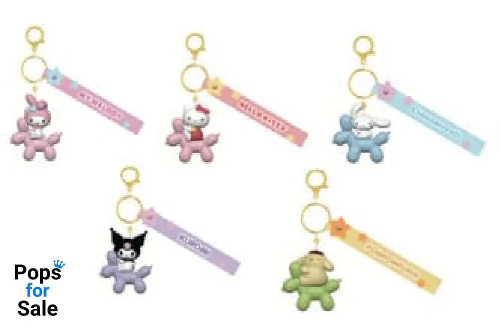 Sanrio Balloon Series Keychain with Hand Strap Hello Kitty and Friends Display (12) Keyrings