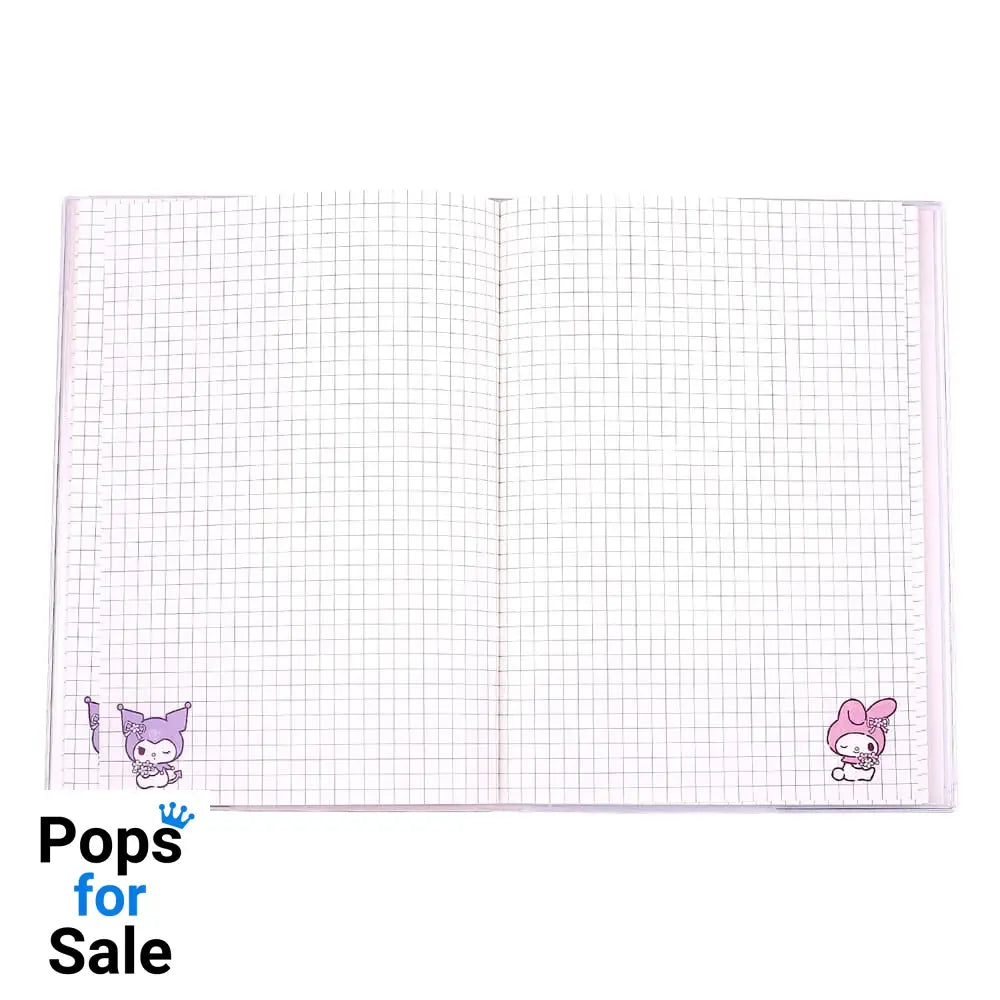 Sanrio Notebook Kuromi & My Melody Pastel Flower Holographic Checkered