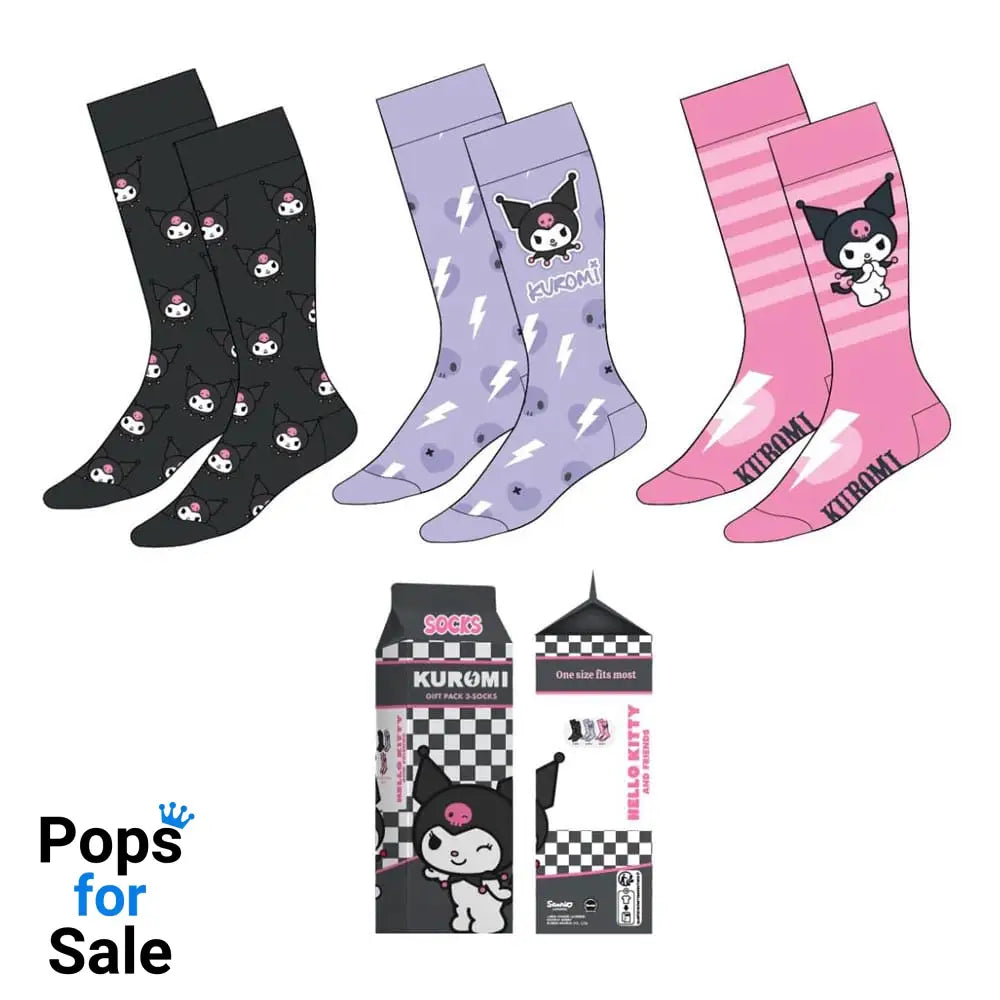 Sanrio Socks 3-Pack Kuromi 36-43 Footwear