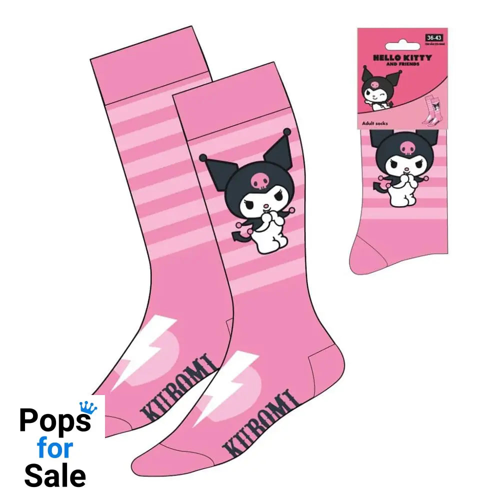 Sanrio Socks Kuromi Pink Stripes 36-43 Footwear