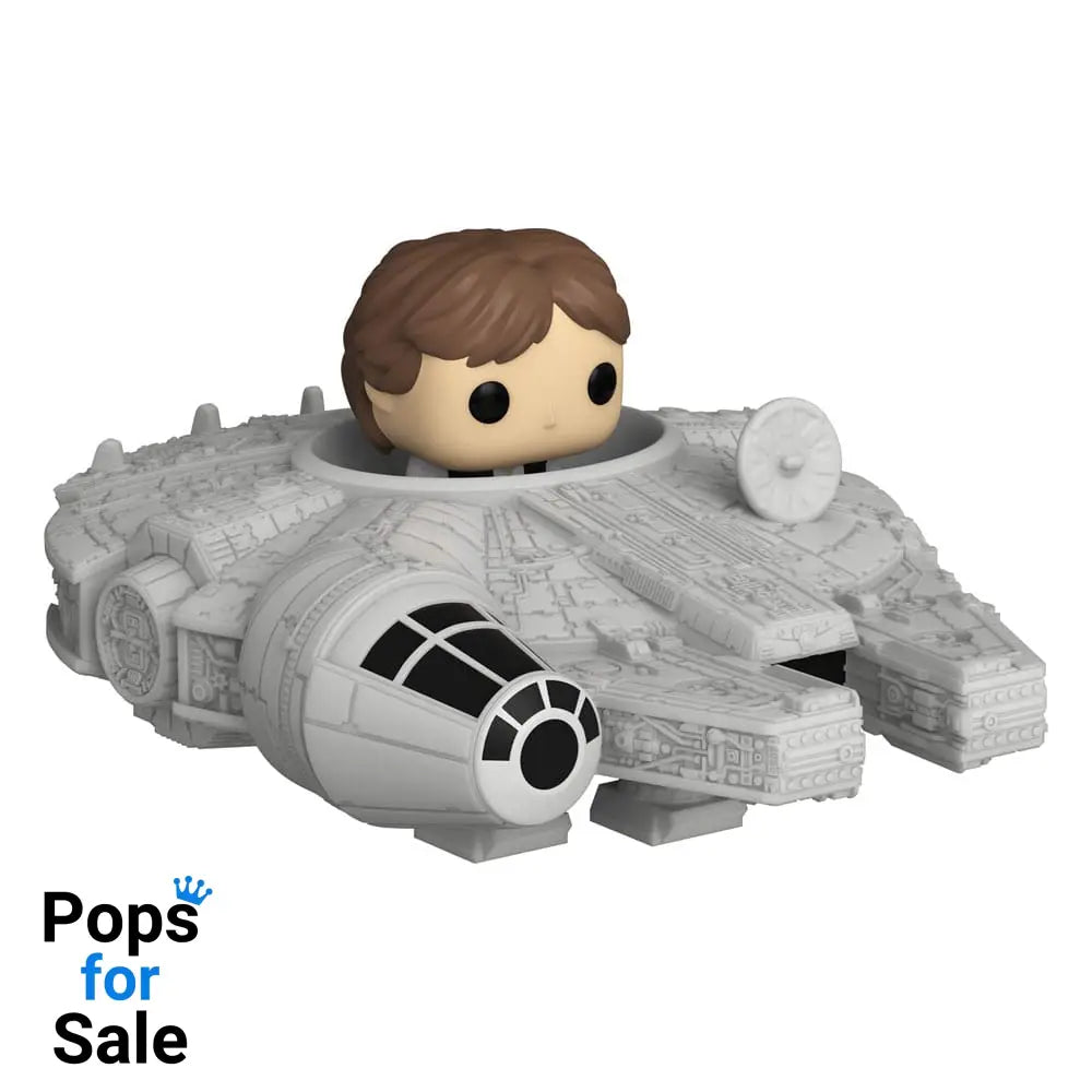Star Wars Bitty POP! Rides Vinyl Figure Display Han Solo w/Millenium Falcon 2,5 cm POP! Figures