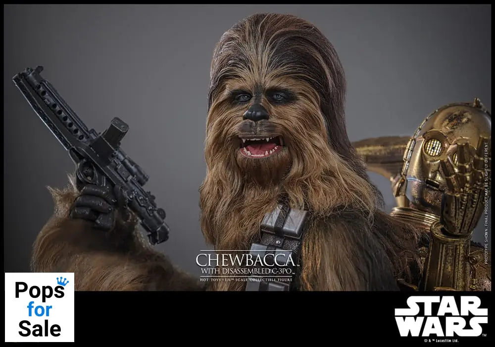 Star Wars Episode V Movie Masterpiece Action Figure 1/6 Chewbacca with Disassembled C-3PO 36 cm Action figures