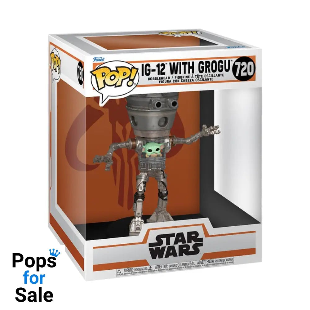 Star Wars: The Mandalorian POP! Deluxe Vinyl Bobblehead Figure IG-12 with Grogu 17 cm
