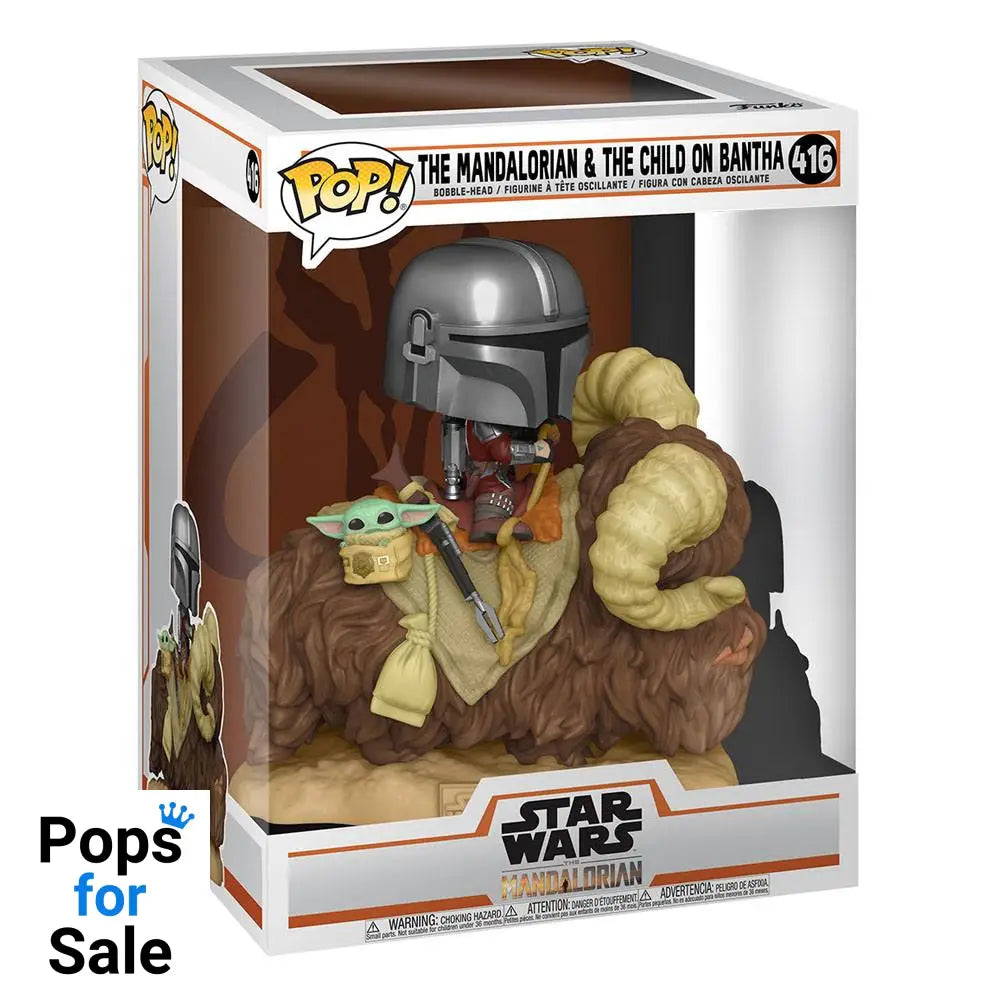 Star Wars The Mandalorian POP! Deluxe Vinyl Figure The Mandalorian on Wantha with Child in Bag 9 cm