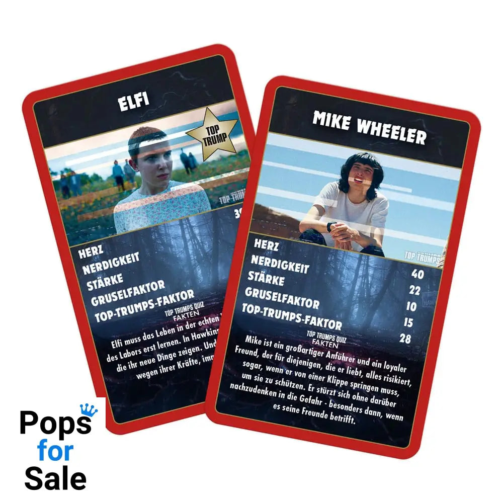 Stranger Things Card Game Top Trumps Collectables *German Version* Playing cards