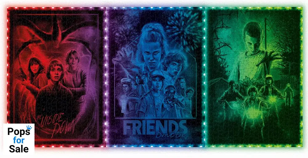 Stranger Things Metamorphic Art Collection Jigsaw Puzzle with Light-Up Effect The Upside (520 pieces)