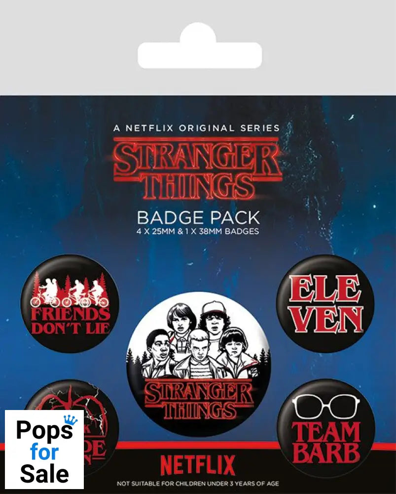 Stranger Things Pin-Back Buttons 5-Pack Characters