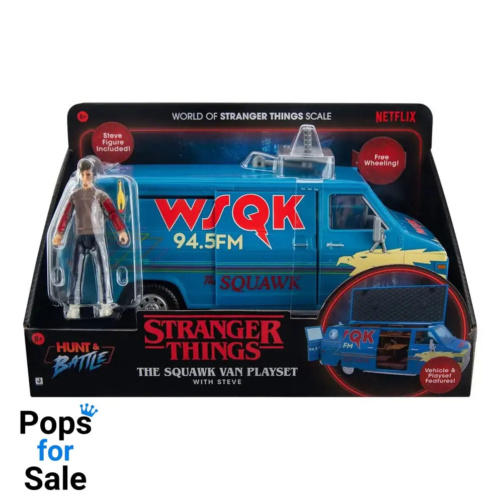 Stranger Things World Of Figure & Vehicle Vehicle with Actionfigure The Squawk van Playset with Steve