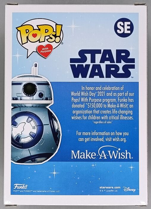 #SE BB8 (MakeAWish) Metallic - Star Wars - Brand New Funko POP in Protector