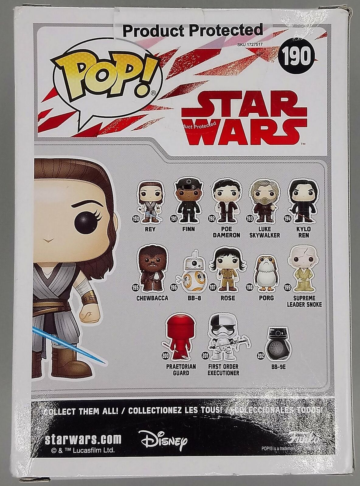 #190 Rey - Star Wars The Last Jedi - Box Damaged Funko POP