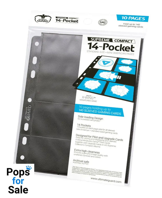 Ultimate Guard 14-Pocket Supreme Compact Pages Standard + Mini American (10) - Black