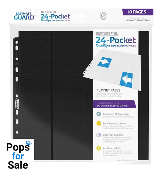 Ultimate Guard 24-Pocket QuadRow Pages Side-Loading (10) - Black