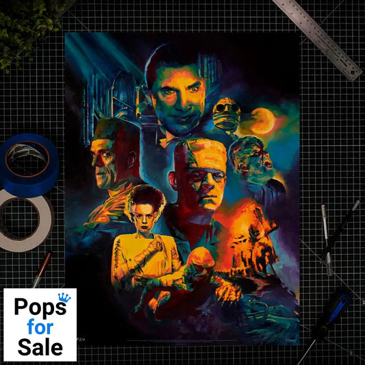 Universal Monsters Art Print Collage by Chris Valentine 61 x 46 cm - unframed