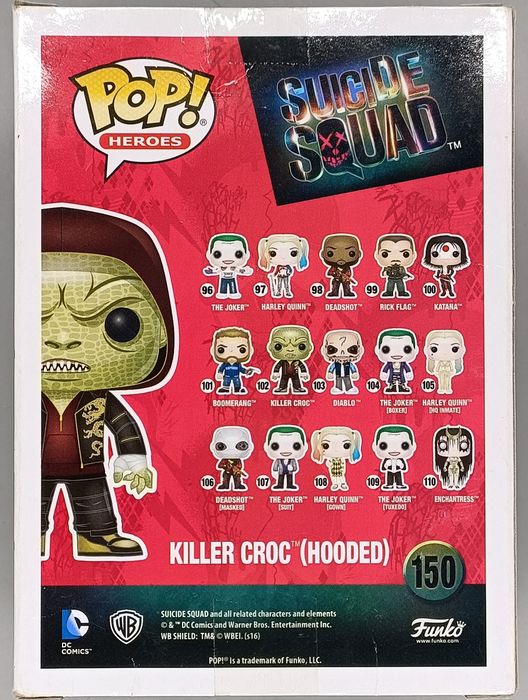 #150 Killer Croc (Hooded) - DC Suicide Squad - Box Damaged Funko POP