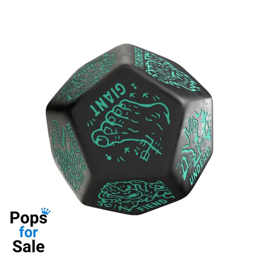 Viridian Jumbo Dice Monster Generator Die D12 Black