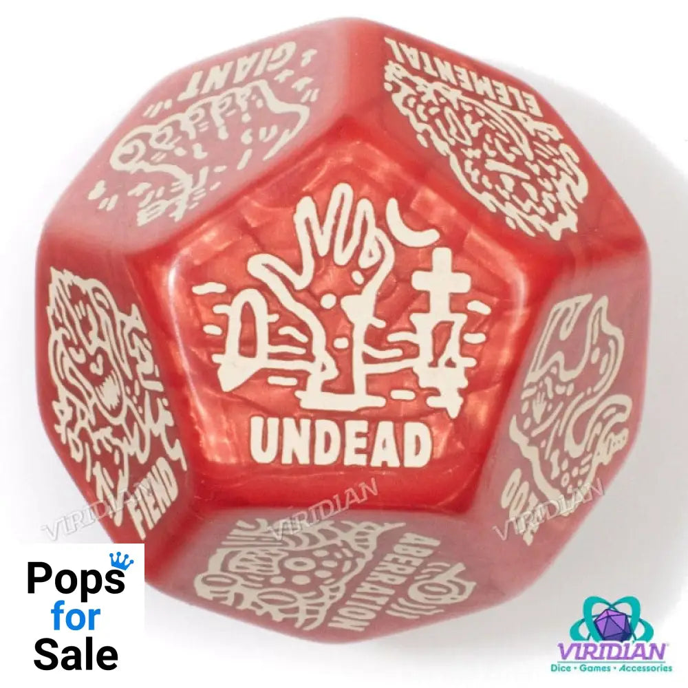 Viridian Jumbo Dice Monster Generator Die D12 Red