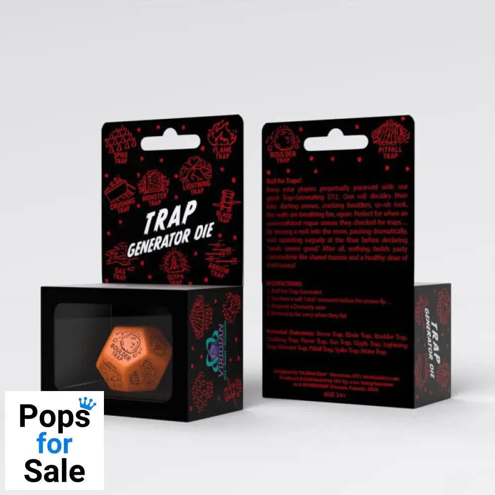 Viridian Jumbo Dice Trap Generator Die D12 Orange
