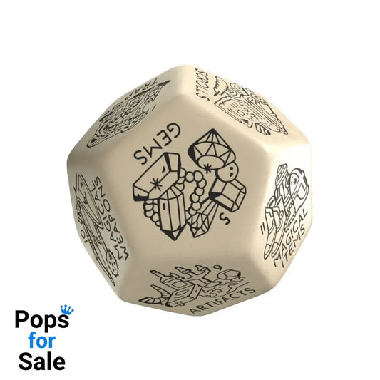 Viridian Jumbo Dice Treasure Generator Die D12 Beige