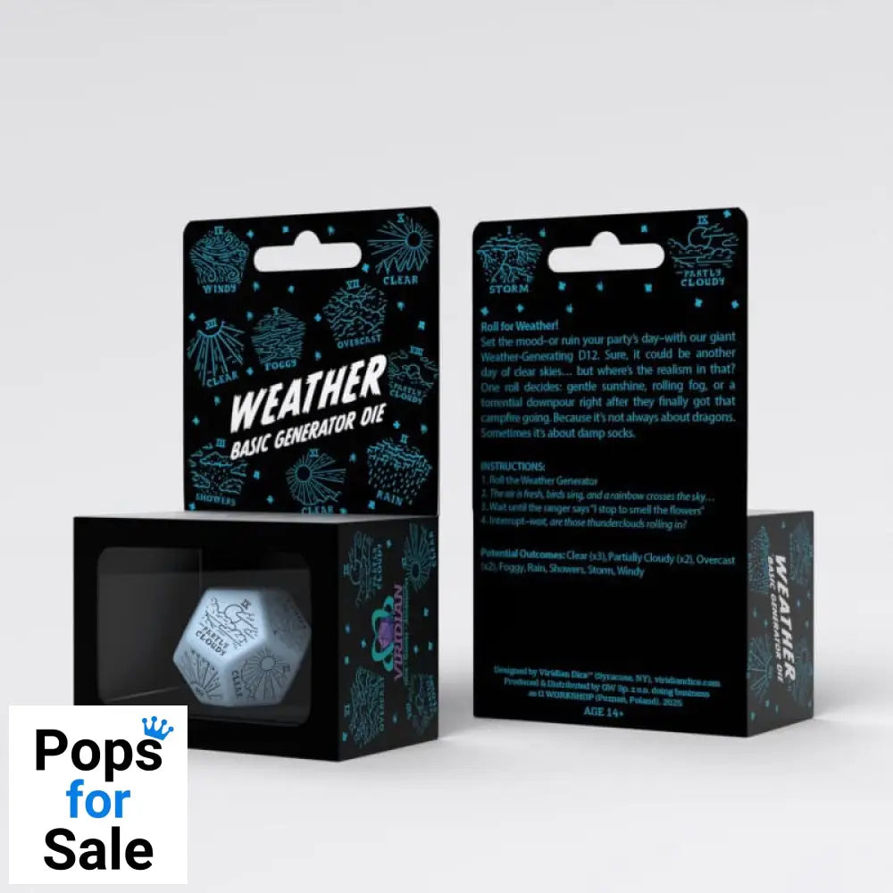 Viridian Jumbo Dice Weather Generator Die D12 Blue