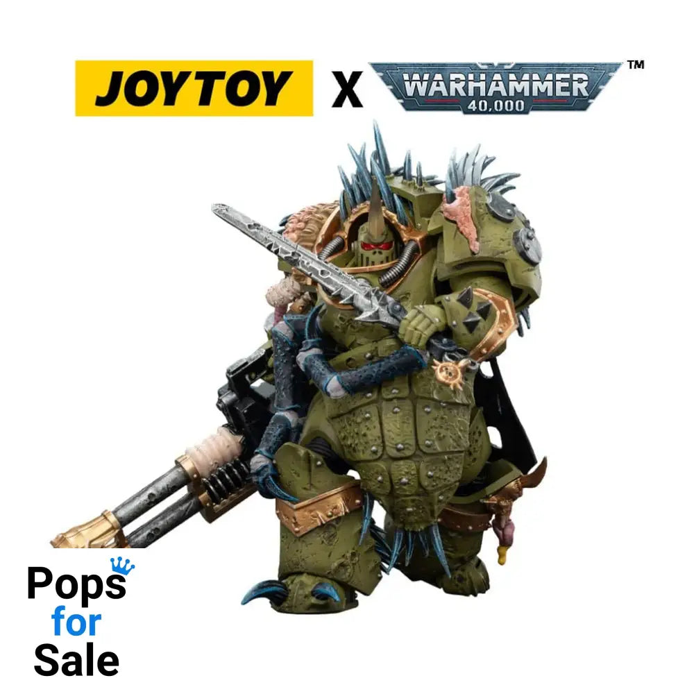 Warhammer 40,000 Action Figure Death Guard Blightlord Terminator 1 with Reaper Autocannon and Bubotic Blades 14 cm