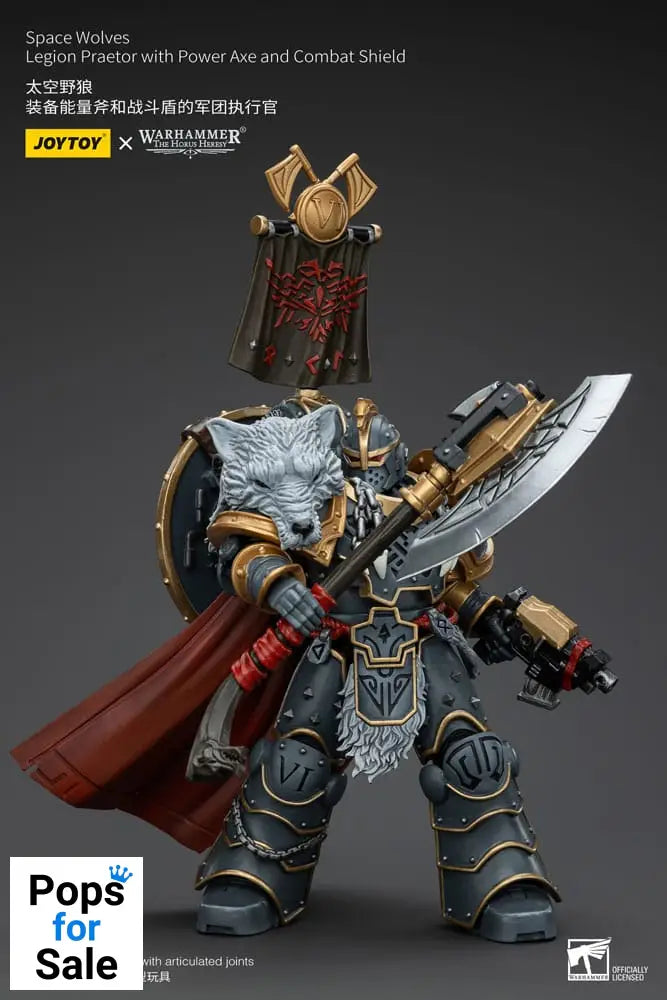 Warhammer The Horus Heresy Action Figure 1/18 Space Wolves Legion Praetor with Power Axe and Combat Shield 12 cm Action