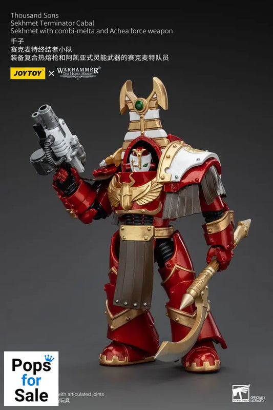 Warhammer The Horus Heresy Action Figure 1/18 Thousand Sons Sekhmet Terminator Cabal Sekhmet with Combi-Melta and Achea Force Weapon 14 cm