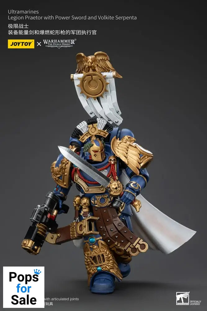 Warhammer The Horus Heresy Action Figure 1/18 Ultramarines Legion Praetor with Power Sword and Volkite Serpenta 20 cm