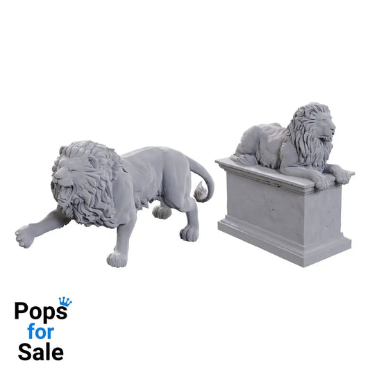 WizKids Deep Cuts Miniatures Unpainted Miniatures 2-Pack Stone Lion
