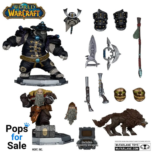 World of Warcraft PVC Statue 2-Pack 1/12 Dwarf Hunter: Beast Master & Pandaren: Monk (Gold Label) 15 cm